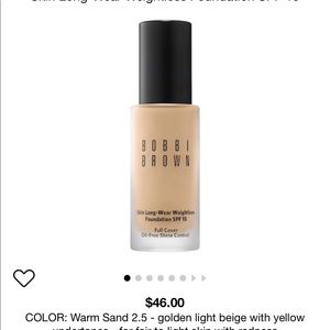 Bobbi Brown  long wear weightless foundation